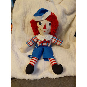 Vintage Raggedy Ann Doll Blue Red